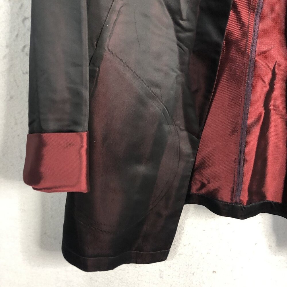 Gerogiou Studio 1 Jacket Womens Large Burgundy Irredescent Event Occasion Italy - Picture 11 of 16